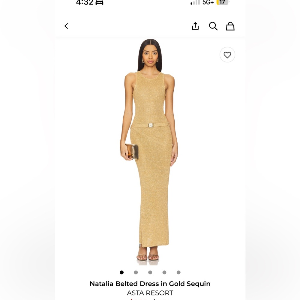 Asta Resort Gold Sequin Maxi Dress